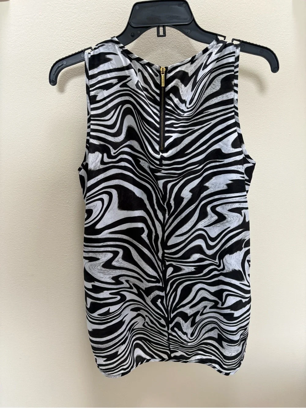 Michael Kors Black & White Zebra-Print Sleeveless Camisole